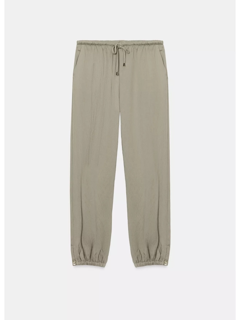 Zara Olive Green Drawstring Jogger Pants